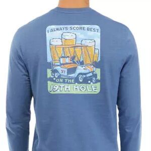 IZOD 19th Hole Long Sleeve T-Shirt | Men's Medium | Blue Golf